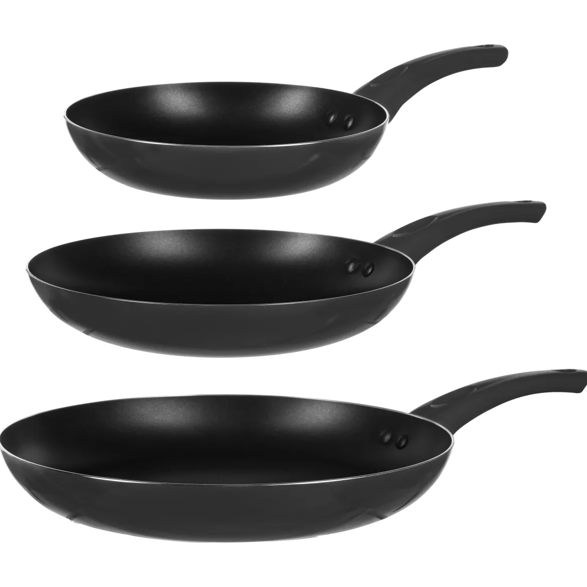 SET 3 POELES ALU¨MINIUM NON STICK COLORS