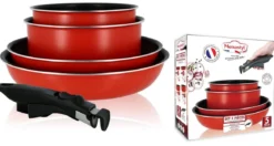 SET 2 POELES 2 CASSEROLES ET 1 POIGNEE NON INDUCTION