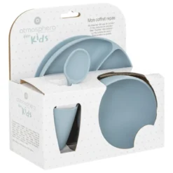 SET REPAS SILICONE BLEU