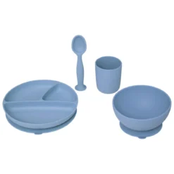 SET REPAS SILICONE BLEU