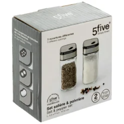 SET SALIERE ET POIVRIERE VERRE ET INOX