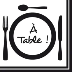 SET 20 SERVIETTES A TABLE 33X33CM