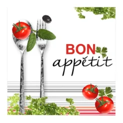 SET 20 SERVIETTES BON APPETIT 33X33CM