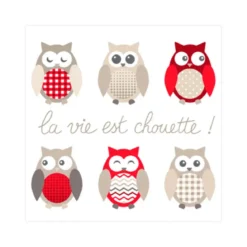 SET 20 SERVIETTES COCKTAIL 3 PLIS 25X25CM HIBOU