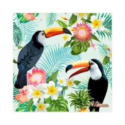 SET 20 SERVIETTES COCKTAIL 3 PLIS 25X25CM BIRDS
