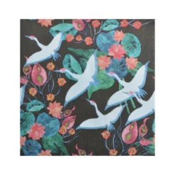 SET 20 SERVIETTES PAPIER 3 PLIS 33X33CM ENVOL GRUES BLANCHES