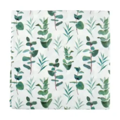 SET 20 SERVIETTES PAPIER 3 PLIS 33X33CM EUCALYPTUS