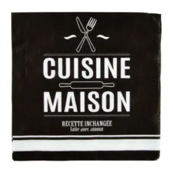 SET 20 SERVIETTES PAPIER 3 PLIS 33X33CM CUISINE MAISON