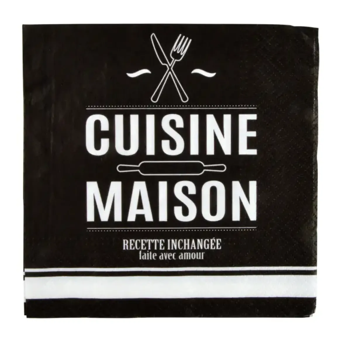 SET 20 SERVIETTES PAPIER 3 PLIS 33X33CM CUISINE MAISON
