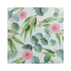 SET 20 SERVIETTES PAPIER 3 PLIS 33X33CM FLEURS EUCALYPTUS