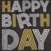 SET 20 SERVIETTES 3 PLIS HAPPY BIRTHDAY 33X33CM