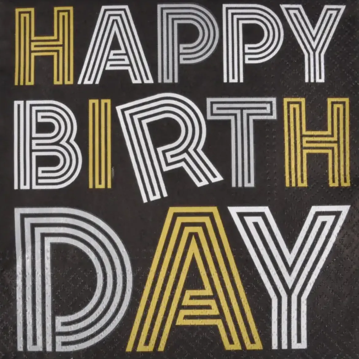 SET 20 SERVIETTES 3 PLIS HAPPY BIRTHDAY 33X33CM