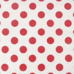SET 20 SERVIETTES POINTS ROUGES 33X33CM