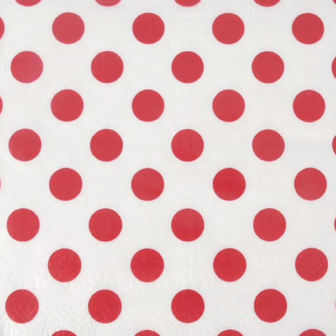 SET 20 SERVIETTES POINTS ROUGES 33X33CM