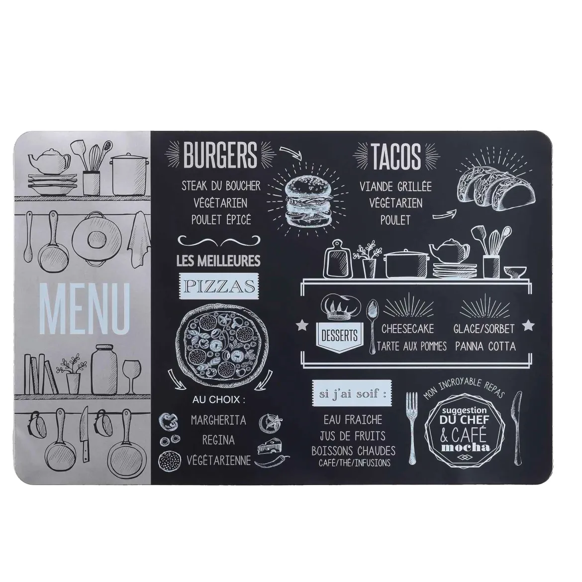 SET TABLE IMPRIME BRASSERIE ARGENT