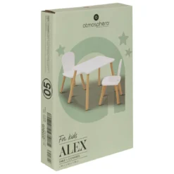 SET TABLE RECTANGLE ET 2 CHAISES ENFANT ALEX