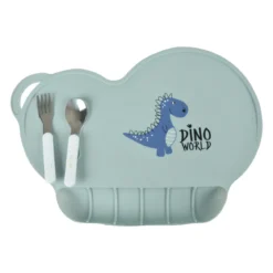 SET TABLE RECUPERATEUR SILICONE DINO WORLD 40X28X2.5CM