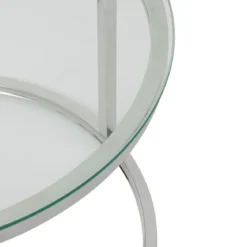 SET 2 TABLES BASSES KNEO VERRE INOX