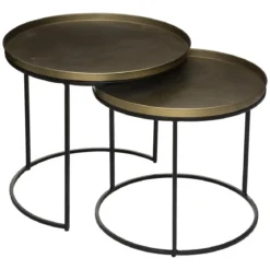 SET 2 TABLES CAFE METAL BASILE