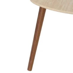 SET 3 TABLES CAFE MILEO EFFET TRAVERTIN