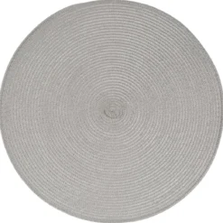 SET TABLE TRESSE ROND GRIS CLAIR