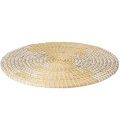 SET TABLE VANNERIE 35CM JAUNE