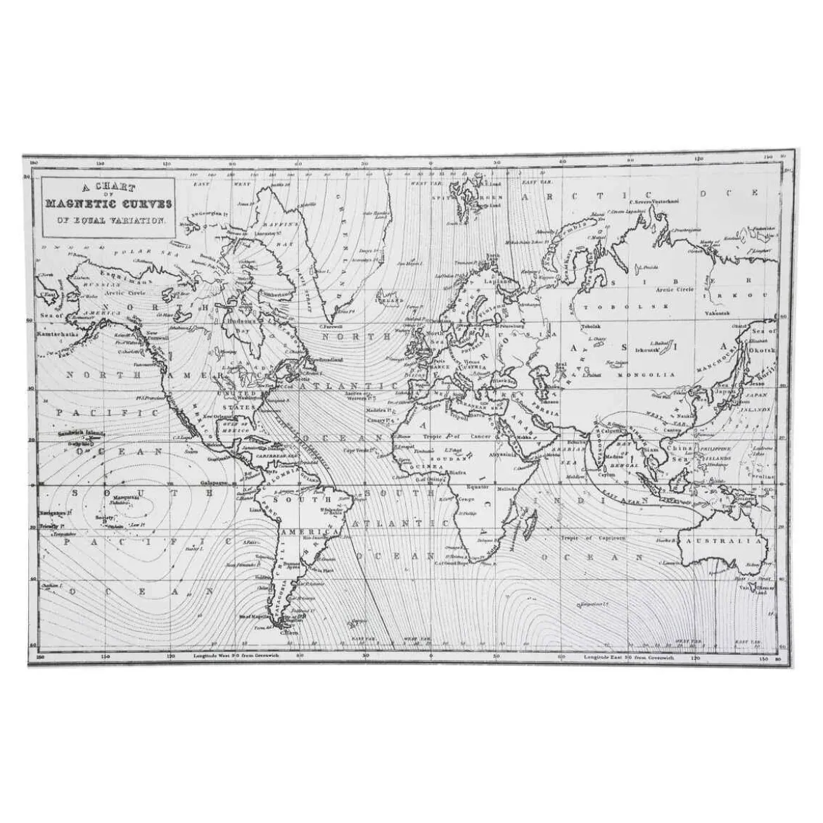 SET TABLE VINYL PLANISPHERE D.45X30CM