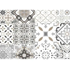 SET TABLE 30X44CM IMPRIME TAORMINA GRIS