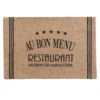 SET TABLE 30X45CM JUTE IMPRIME DINER NOIR