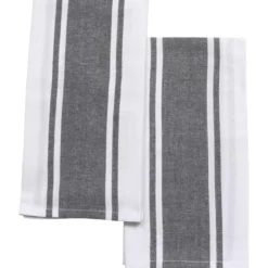 SET 2 TORCHONS LENA 50X70CM COTON POLYESTER NOIR