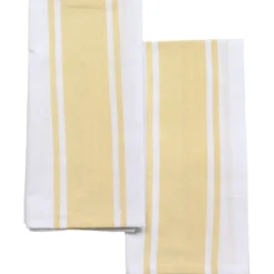 SET 2 TORCHONS LENA 50X70CM COTON POLYESTER JAUNE
