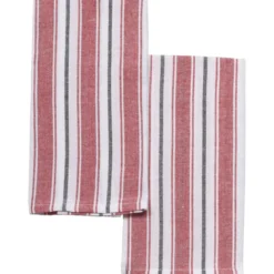 SET 2 TORCHONS LEON 40X60CM COTON ROUGE