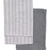 SET 2 TORCHONS ROULES 45X65CM COTON GRIS