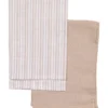 SET 2 TORCHONS ROULES 45X65CM COTON BEIGE