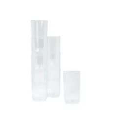 SET 8 VERRINES PLASTIQUE REUTILISABLE TUBE 70ML