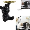 STATUE OURSON VIDE POCHE NOIR H12CM