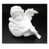 STATUETTE ANGE ALLONGE SUR COEUR D 13X7.5XH11.5CM BLANC