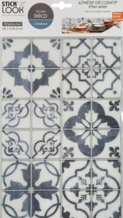 STICKER CARREAUX CIMENT BLEU X2 PIECES