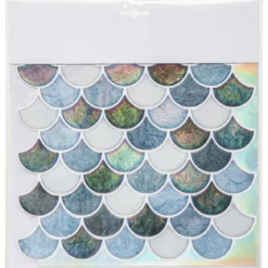 STICKER CARREAUX VAGUE BLEU 25X25CM