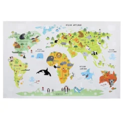 STICKER MURALE MAPPEMONDE 90X60CM