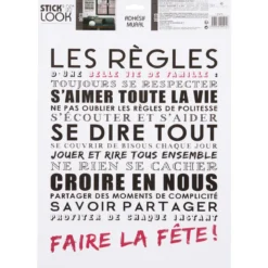 STICKERS TEXTE REGLES 30X40CM