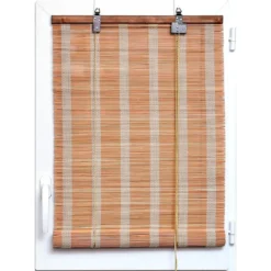 STORE ENROULEUR BAGUETTES BAMBOU 60X180CM NATUREL BLANC