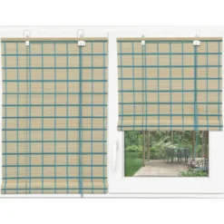 STORE ENROULEUR BAGUETTES BAMBOU 90X180CM BLEU