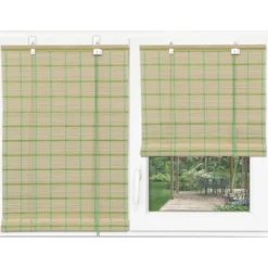 STORE ENROULEUR BAGUETTES BAMBOU 90X180CM VERT