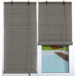 STORE ENROULEUR LATTES BAMBOU 200X200CM GRIS