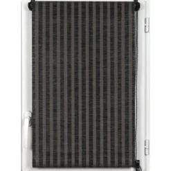 STORE ENROULEUR TAMISANT EFFET BAMBOU 150X180CM NOIR