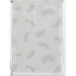 STORE ENROULEUR TAMISANT IMPRIME PLUMES 120X180CM BLANC