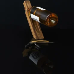 SUPPORT BOUTEILLE ET TIRE BOUCHON ACACIA