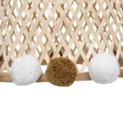 SUSPENSION BAMBOU POMPONS