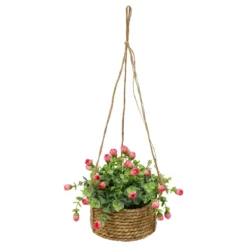 SUSPENSION DE ROSES ARTIFICIELLES MUSA H.42CM
